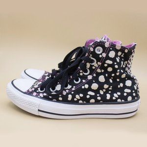 Converse All Stars Black and White Animal Print High tops Womens size 5